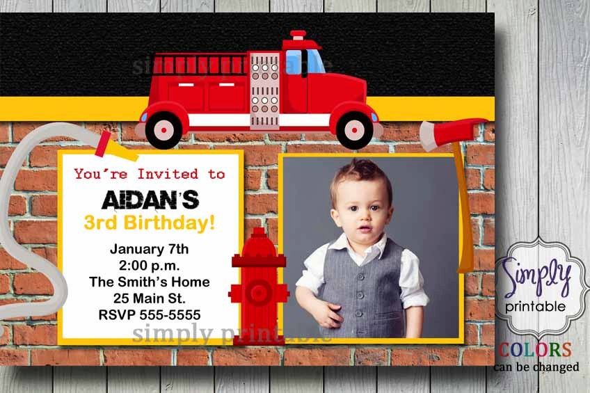 Firetruck Birthday Invite Il_570xn