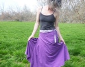 Organic Clothing - Wrap Skirt - Hemp Organic Cotton - Shown in Violet - Made to Order