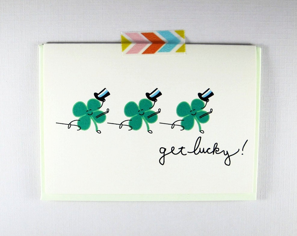 Get Lucky Clovers Greeting Card