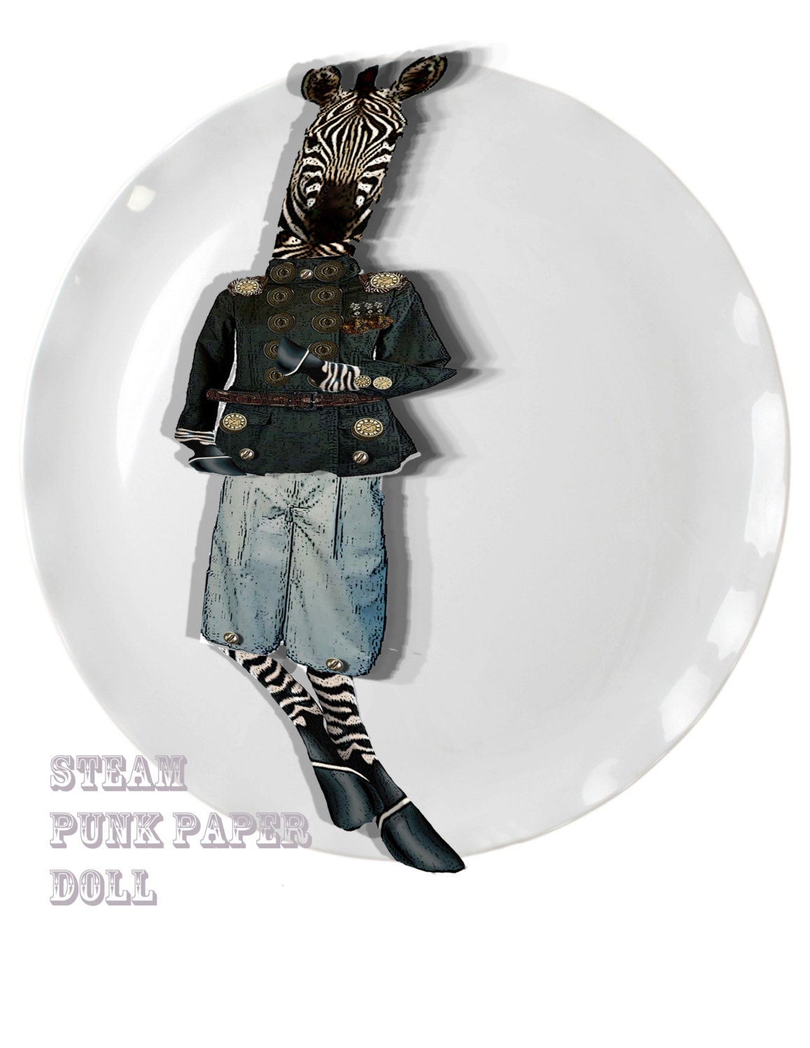 Steampunk jointed paper Doll or puppet DIY