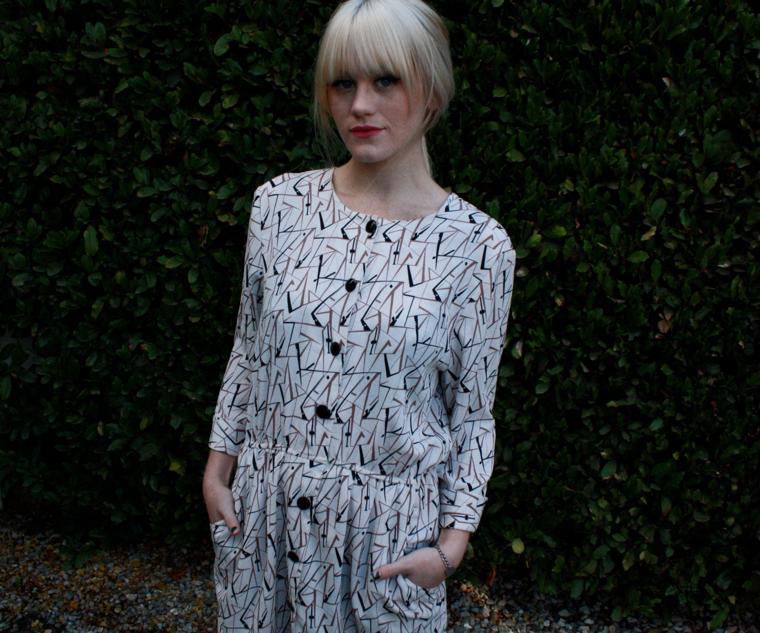 Geometric Petite Mini Dress // 1980s