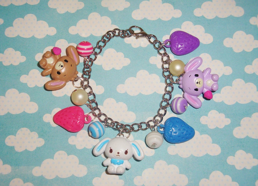 Sugarbunnies Strawberry Obsession Charm Bracelet
