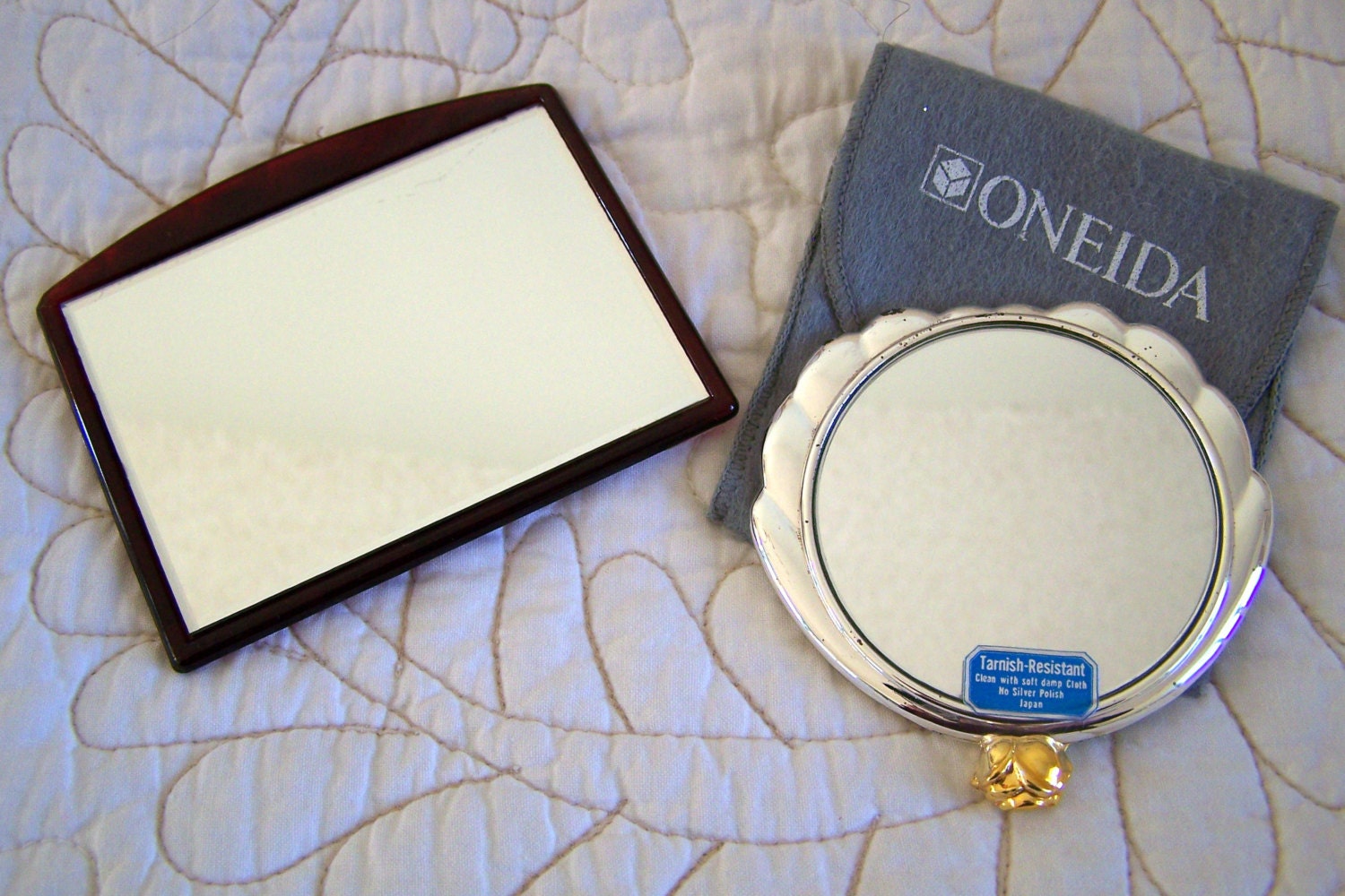 Vintage 60's   "ONEIDA & COBLENTZ" Mirrors Hand Held Like New Condition
