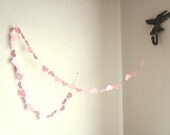 Pink Valentine's Day - Wedding Hearts Garland - Pink Wedding Garland - Pink Paper Hearts - Custom Colors - Love Garland