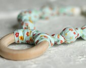 Teething Ring Necklace for Breastfeeding/Nursing Necklace, Teething Necklace, Babywearing, Fabric Necklace