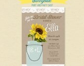 Lace Mason Jar Invitations - Wildflowers / Sunflowers / Poppies - Bridal Shower / Rehearsal Dinner Il_170x135