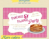 Pancakes and Pajamas Birthday Party Invites - Printable
