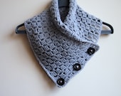 PDF crochet PATTERN button cowl ,neckwarmer, scarf   - man, woman - DIY tutorial - Quick and easy gift