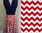 Red White and Blue Chevron Convertible Dress - Spring Summer 2013