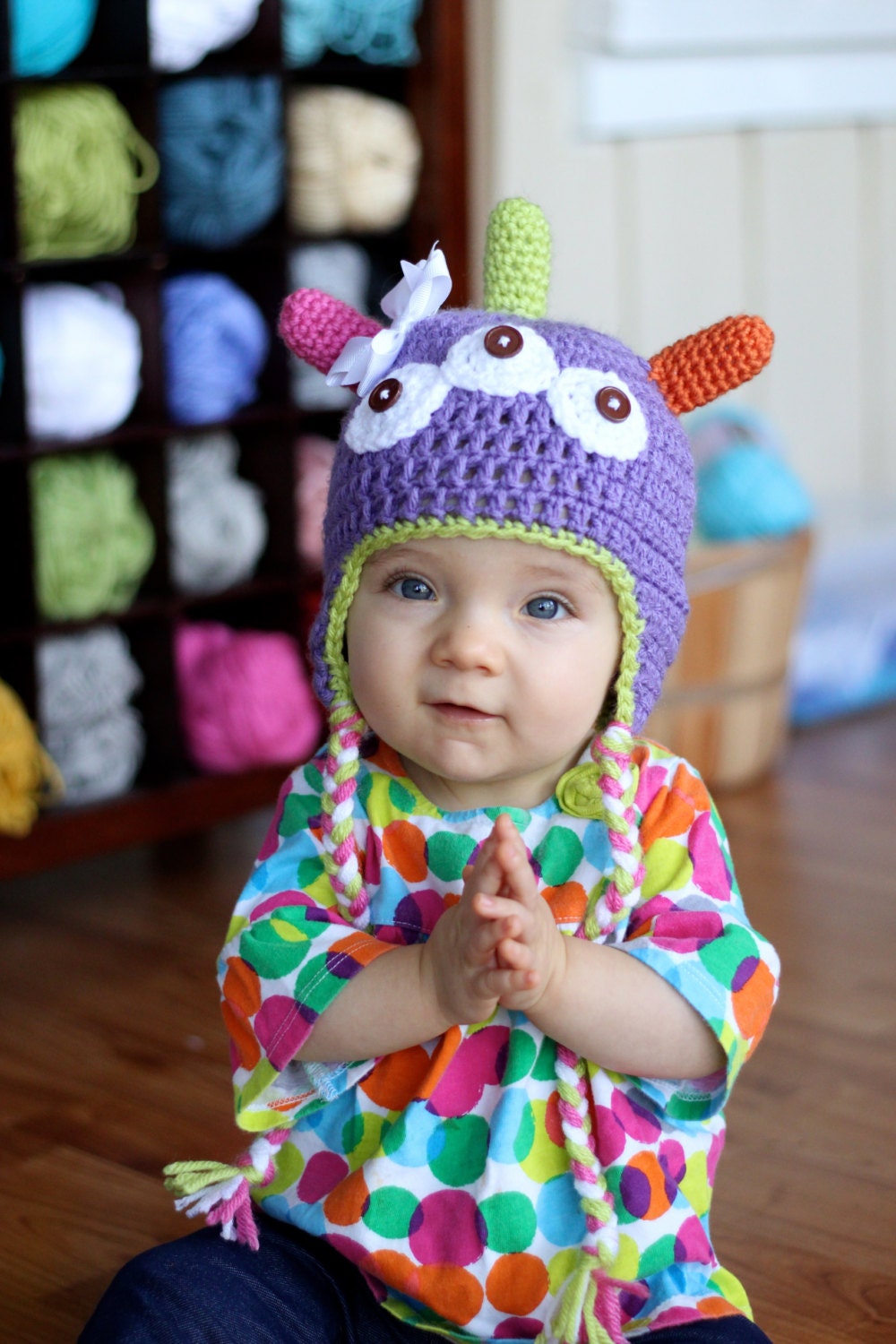 Monster Hat Pattern, Crochet Monster Hat Pattern, Crochet Pattern