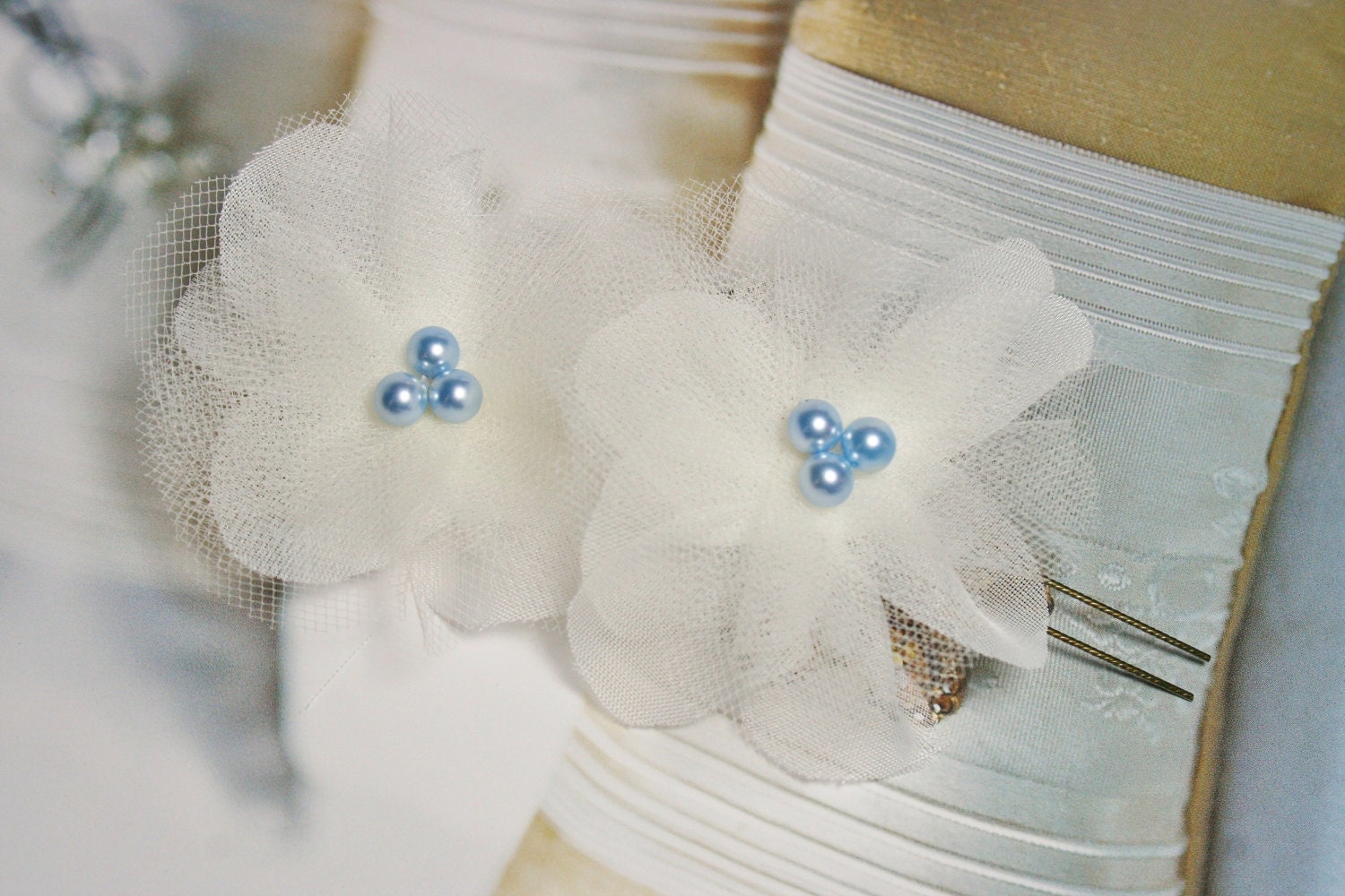 Bridal Hair Flowers, Ivory Hair Flowers, Wedding Hair Flowers, Pearl Hair Flowers, Hair Pins, Bridal, Wedding, Hair Accessories