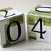 Green Washi Tape and White Wood Perpetual Calendar Block Set