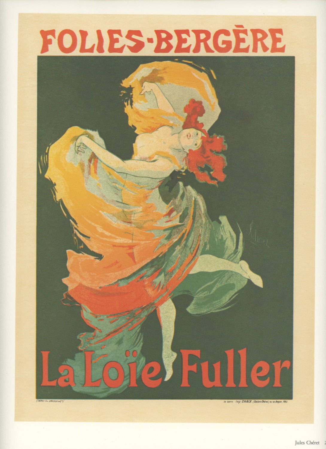 Golden Age, Loie Fuller Dancer in Paris, Ice Palace, Vintage Art Print, USA, 1971