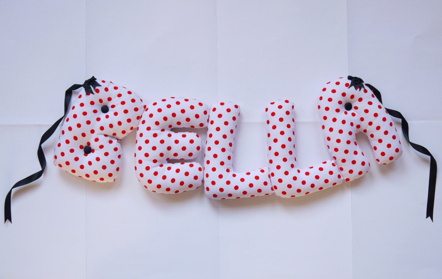BELLA - Personalized POLKADOT name wall hanging, teenage bedroom wall decor. Inspired by Twilight and Bella Swan.