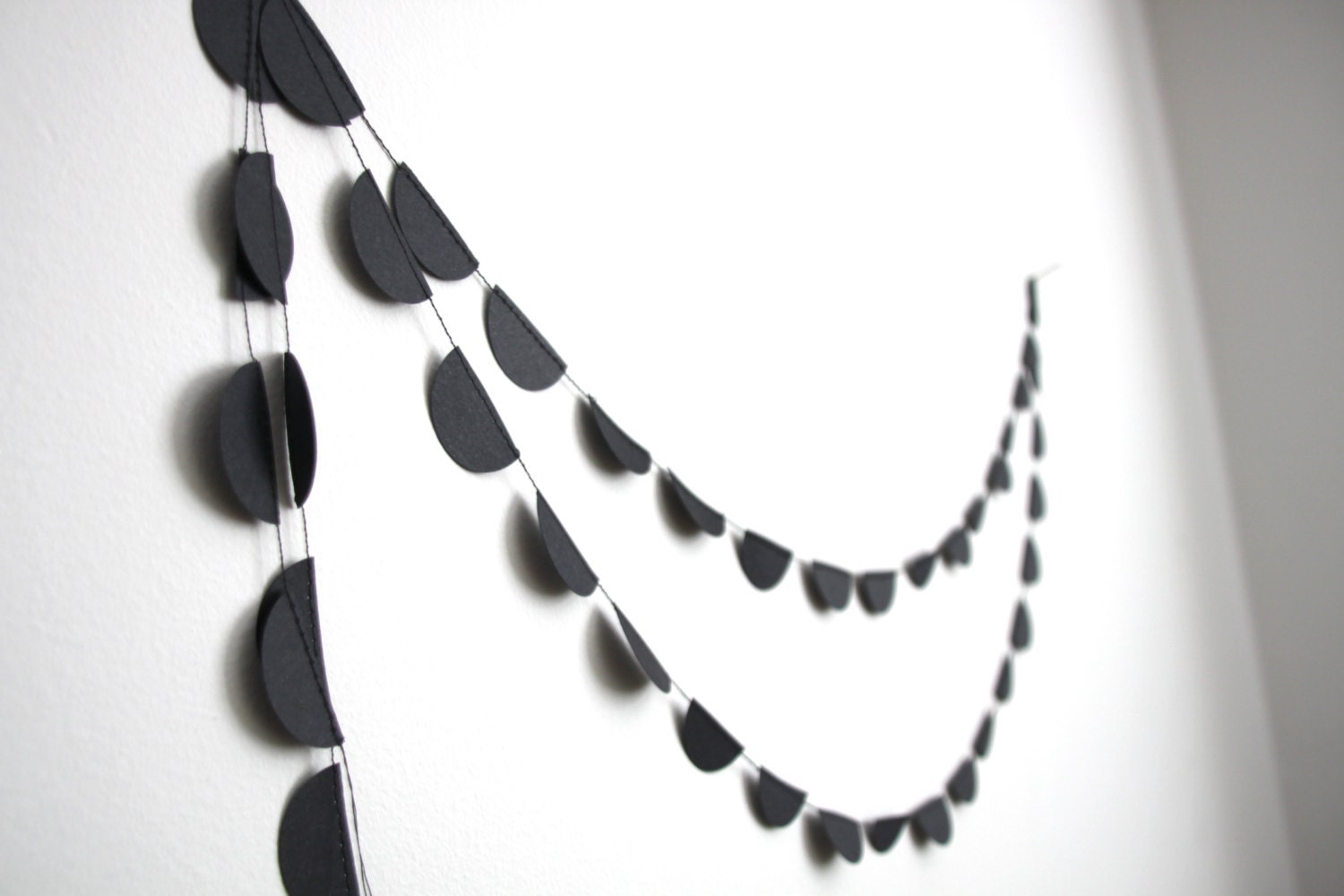 Black Bunting, paper garland, party decoration, home decor
