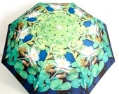 Lilypad Waterlily Photo Umbrella - Mothers Day Gift Blue Green