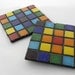 Coasters / Trivet Set, set of 2, glass mosaic design, rainbow coloured
