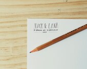 printable return address label - custom hand lettering - nick & lana style