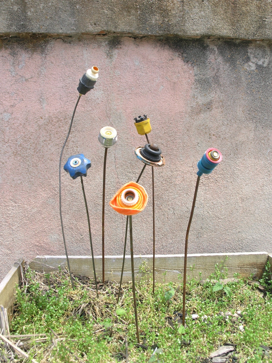 Table Centerpiece, Flower Art, Spring Decor, Industrial Decor