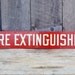 Fire Extinguisher Sign Porcelain Enamel Stonehouse Signs Denver Red White Vintage Industrial Safety Man Room Garage 1950's