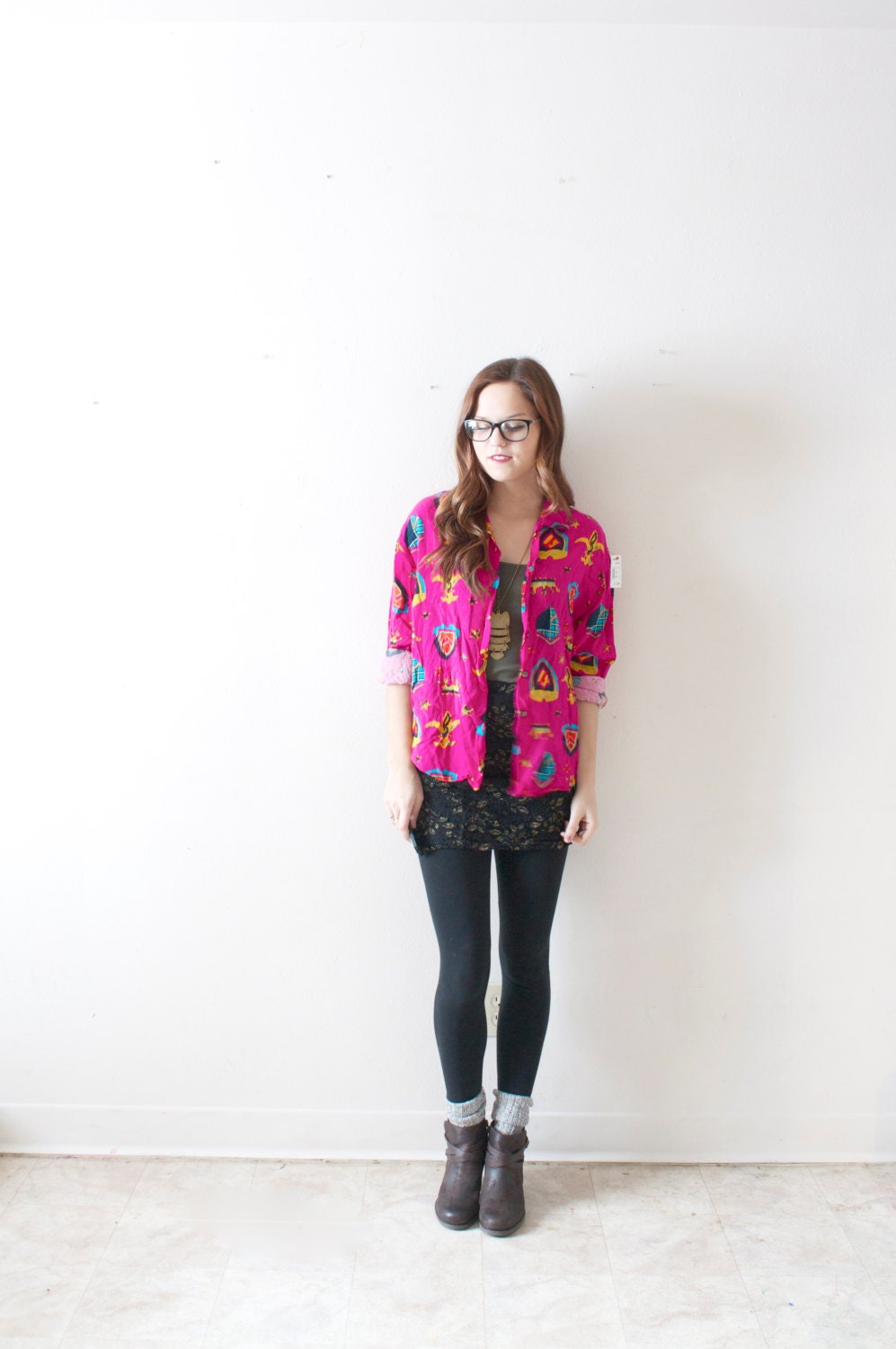 Vintage retro aztec navajo pink blouse