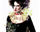 Limited Edition Giclée Fashion Print  - Daisy, Colorful Whimsical Flower Girl - A4 (8.3 X 11.7")