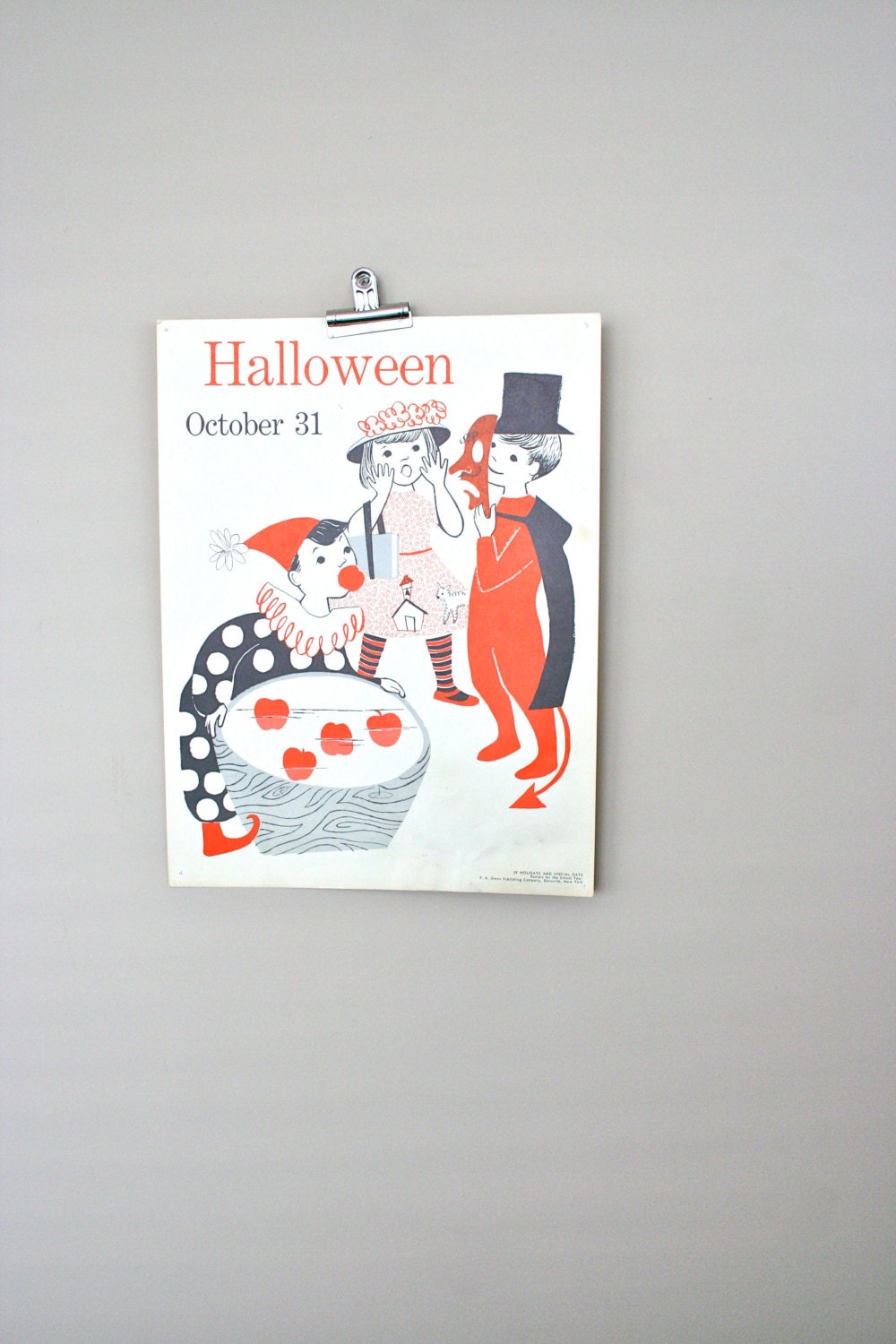 vintage school holiday poster: halloween