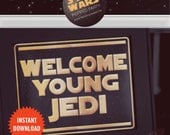Star Wars Signs - INSTANT DOWNLOAD - Printable Birthday Party Decorations - Gold Black Yellow