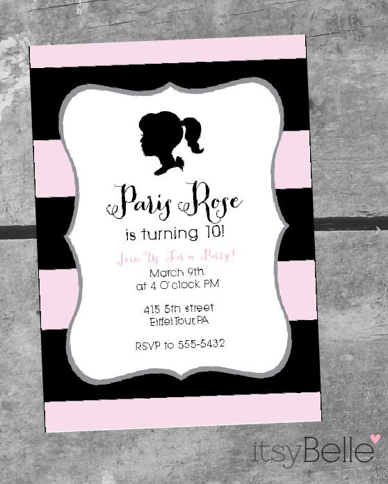 Paris Invitation Je ne sais quoi Party Collection - PRINTABLE INVITATION DESIGN by Itsy Belle Il_570xn