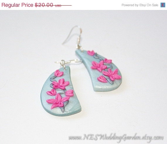 Spring blossom earrings - Spring fashion - Filigree flower earrings  - Polymer clay - Made in Israel
