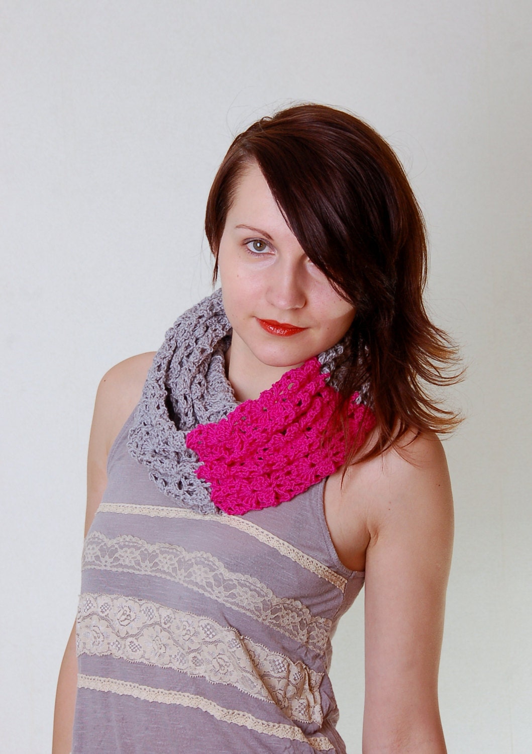 Crochet Pattern PDF - Flash Cowl - Electronic PDF File - Lace Infinity Scarf Cowl Crochet Pattern instant download