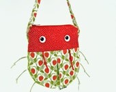 Girls Purse by MinneBites / Handmade Strawberry Bug Purse - Cute Lady Bug Bag - Cross Body Purse - Girls Accessory, ready to ship