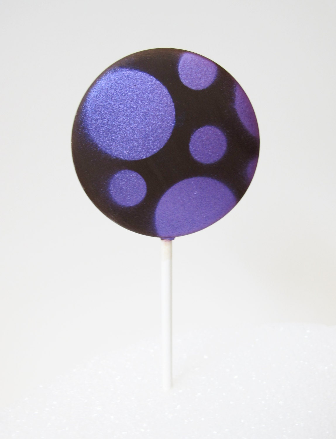5 Chocolate Lollipops: Purple Mod Spots Il_570xn