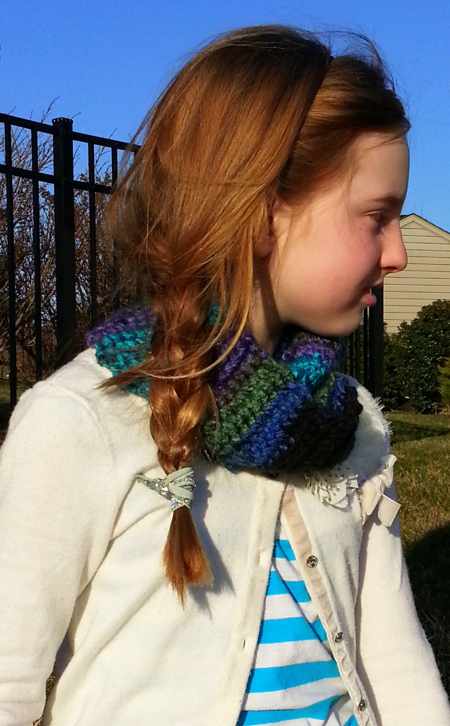 Child - Loop/Infinity/Circle Scarf/Cowl - Blue/Purple/Black/Green