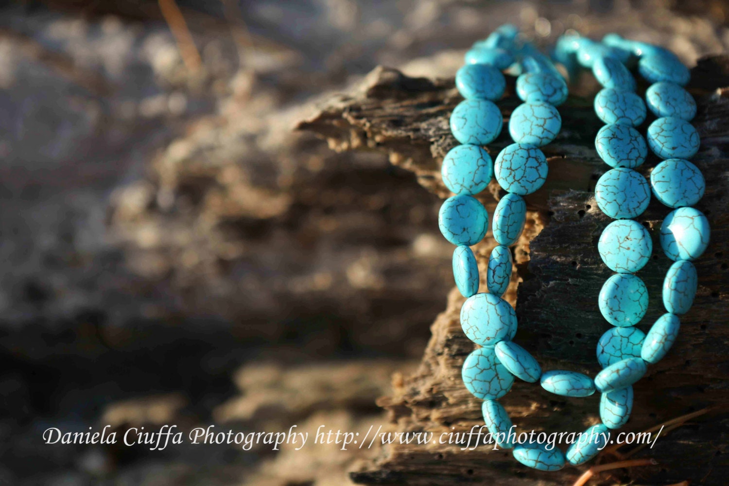 Chunky Turquoise Necklace in a two strand coin design. Perfect Bridesmaids Necklace