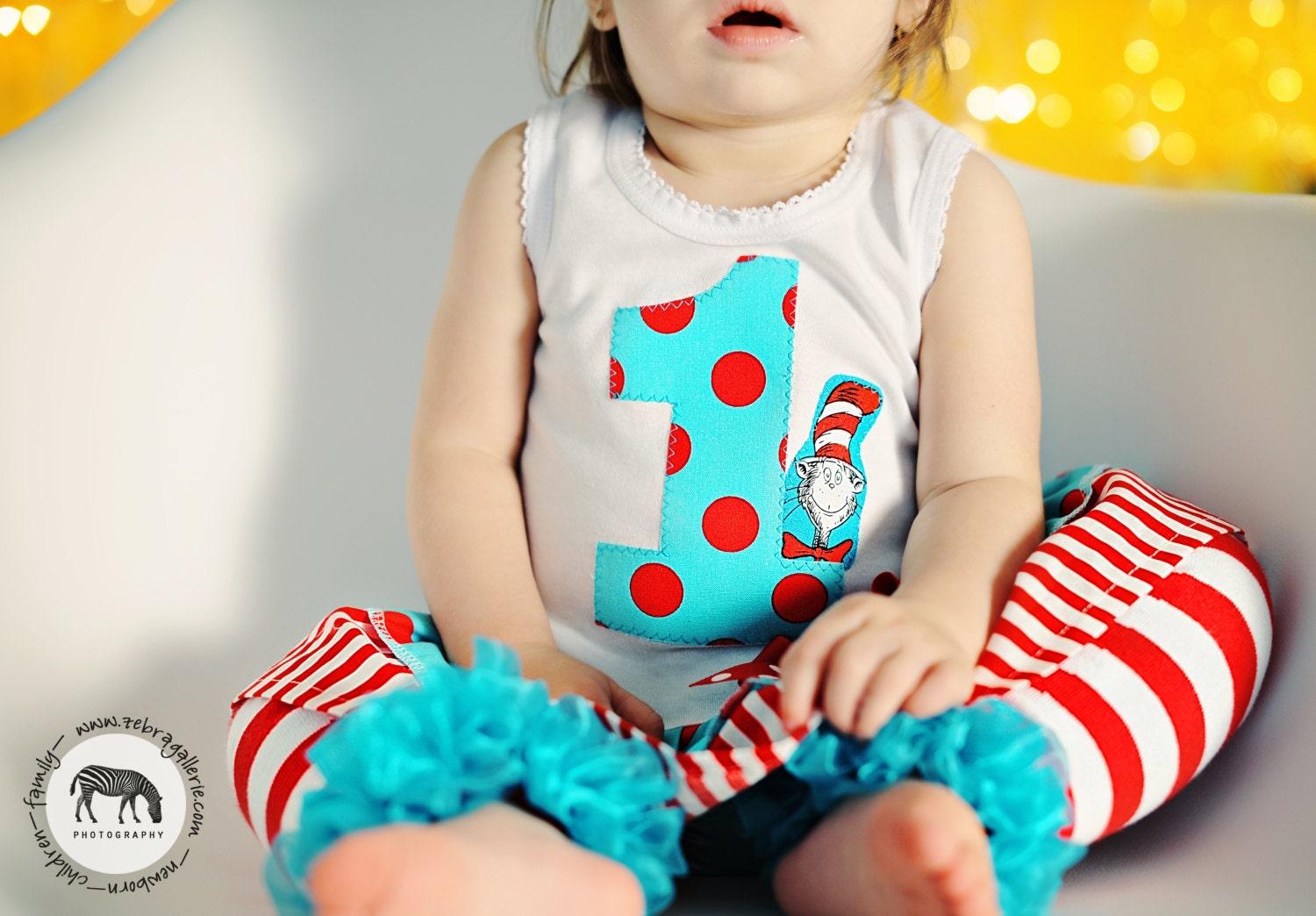 Red and White Leg Warmers with Organza Trim  One size