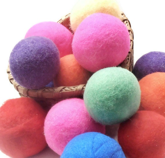 Felted Wool Dryer Balls - Set of Four Eco Friendly Wool Dryer Balls - Can Be Scented or Unscented