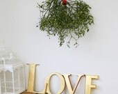 Vintage Shop letters Sign LOVE, 24 carat gold leaf, antique signage