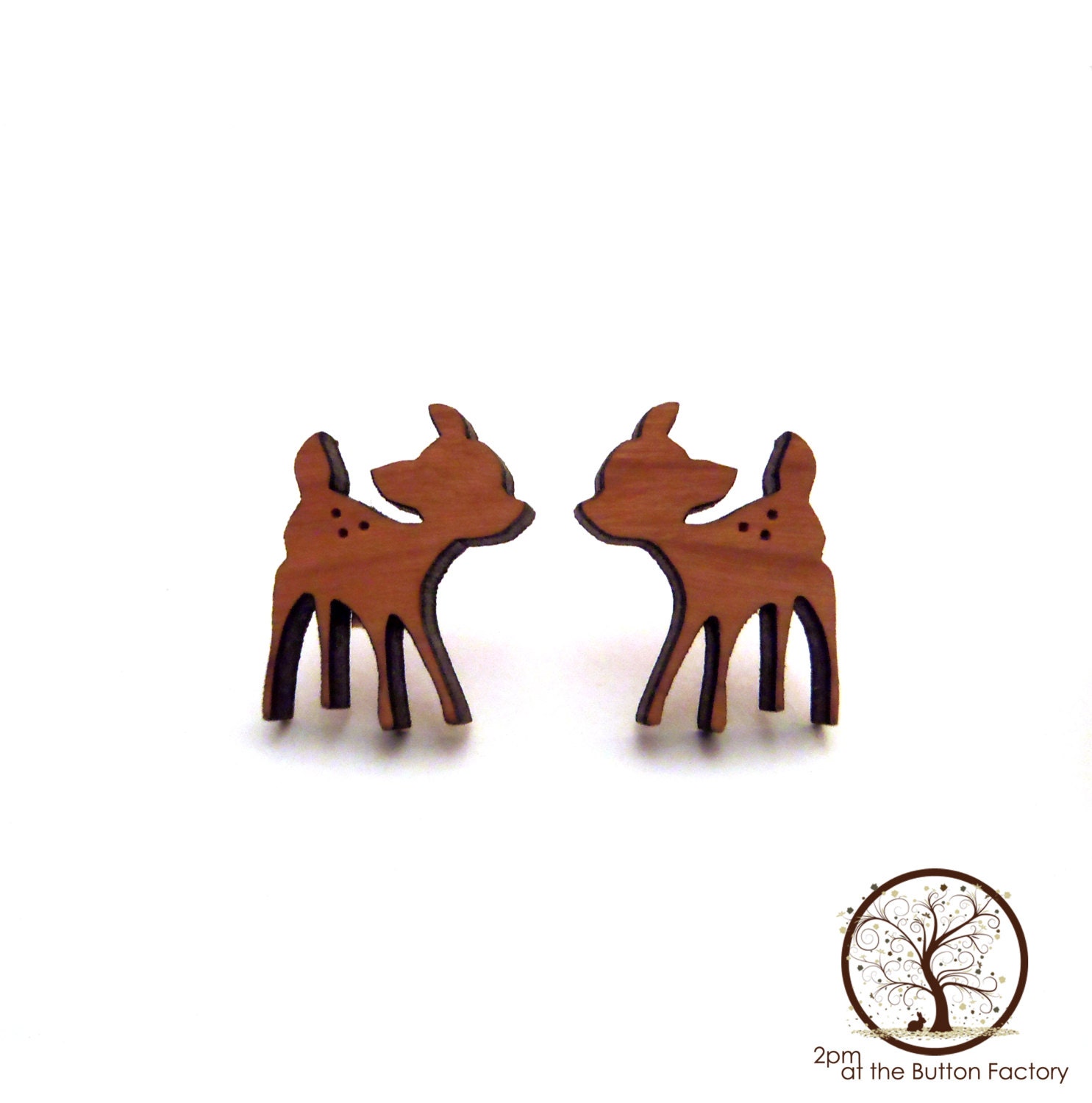 Wooden Fawn Earrings