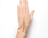 Dripping Chain Slave Bracelet, Gold