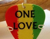 One Love Guitar Pick Necklace - Bob Marley's reggae song one love -rasta