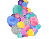 MORE THAN MEMORY abstract watercolor art print in multicolor