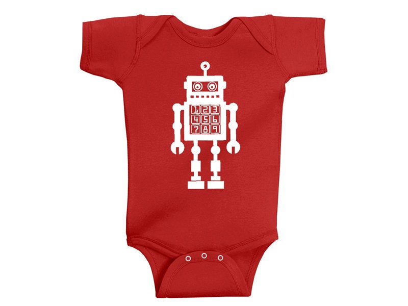 Baby Robot Onesie - Red Bodysuit