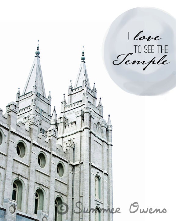 LDS Temple Art - Salt Lake Temple - I Love To See The Temple - Watercolor Print - 8x10 Digital Art Print