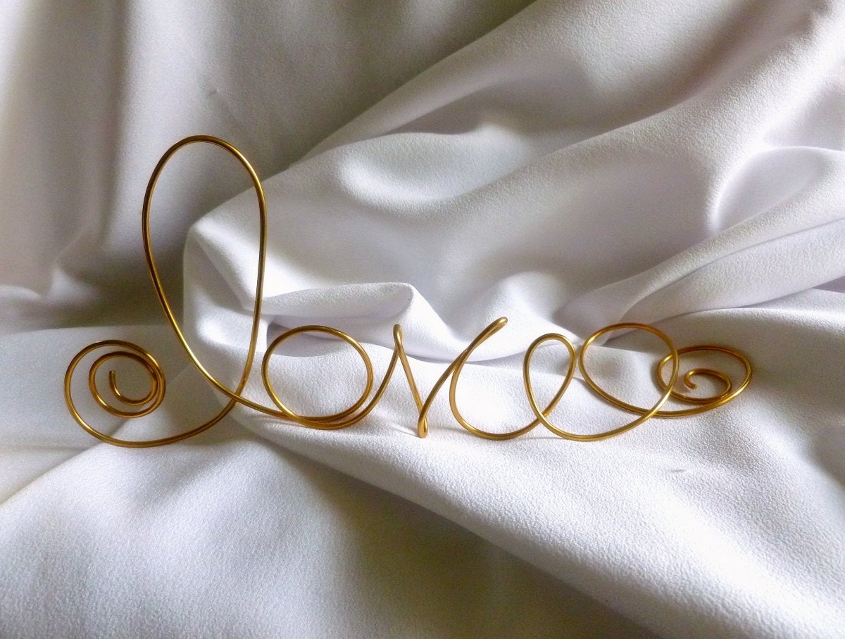Bridal Shower Decorations, Gold Love Sign, Solid Brass, Ready To Ship