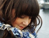 FREE SHIPPING / Ruffle Scarf: Hand knit ruffle scarf