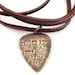 Guitar Pick Leather Necklace - Music is what feelings sound like