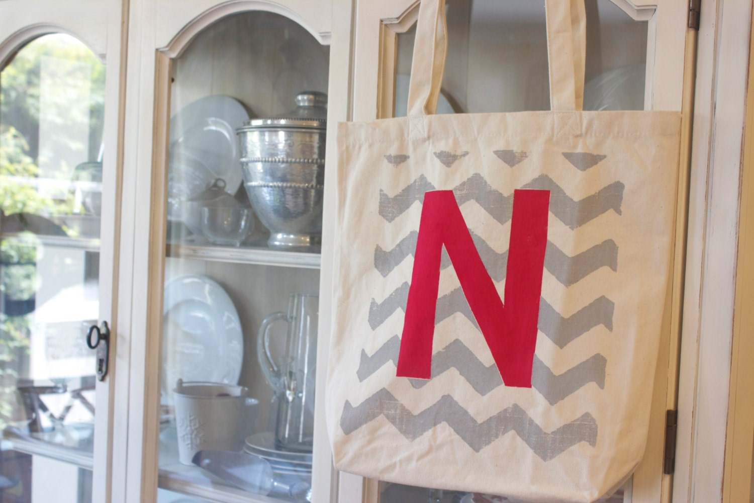 1 - "MODERN CHEVRON" Tote Bag -Monogrammed Chevron Bridesmaid Tote Bag - Wedding Tote -Personalized by Modern Vintage Market