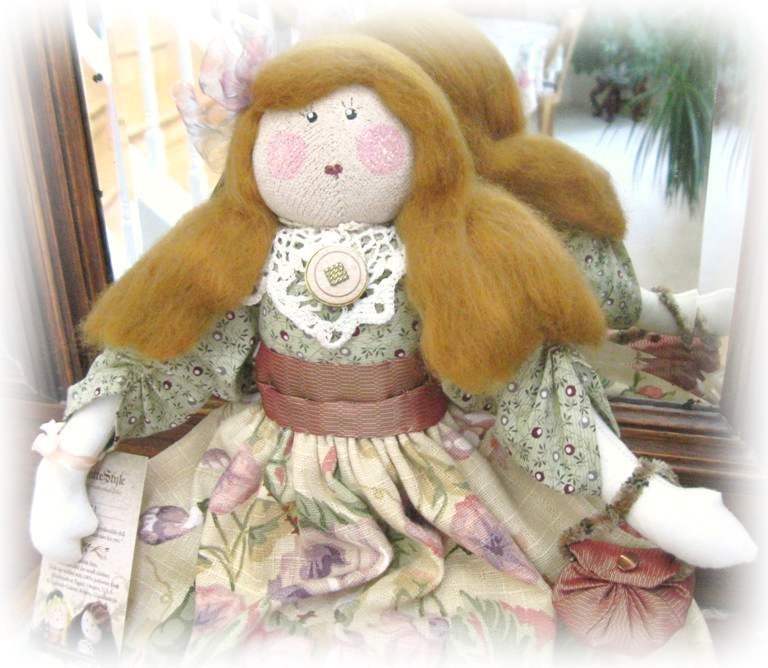 OOAK Art Doll Cloth Doll AUTUMN 16 inch Handmade CharlotteStyle SIGNED Soft Sculpture
