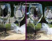 Personalized Bride and Groom Wine Glasses